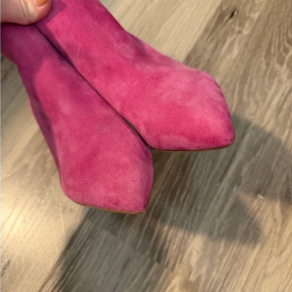 Sam Edelman Kinzey Pink Suede Ankle Boots - Picture 3 of 5